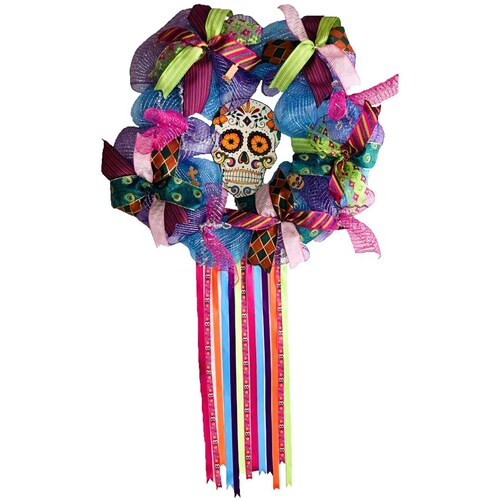 Corona Calavera, Adorno Día De Muertos Halloween