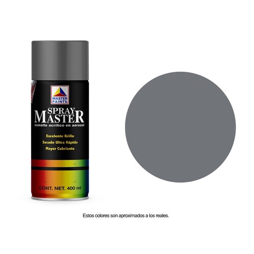 Pintura en Aerosol Master Acuario Color Gris Maquinaria Brillante 400 Ml AM82505