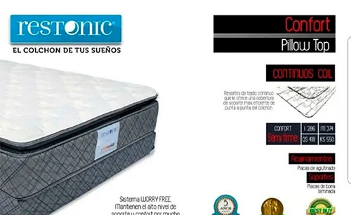 Colchon Individual Restonic Confort Con Colchoneta