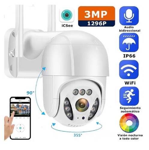 Cámara De Seguridad Exterior Wifi Con 360 Ptz