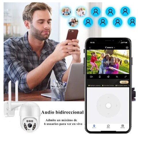Cámara De Seguridad Exterior Wifi Con 360 Ptz