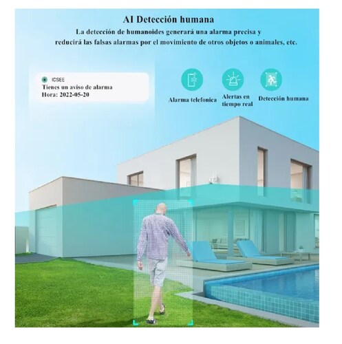 Cámara De Seguridad Exterior Wifi Con 360 Ptz