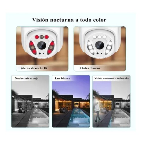 Cámara De Seguridad Exterior Wifi Con 360 Ptz