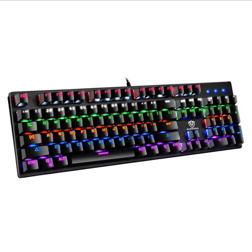 Teclado Gamer Mecánico Metal Rgb Luz Alambrico Español.
