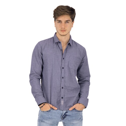 Camisa de Mezclilla Regular Fit Holstone Hombre - Saturno Blue