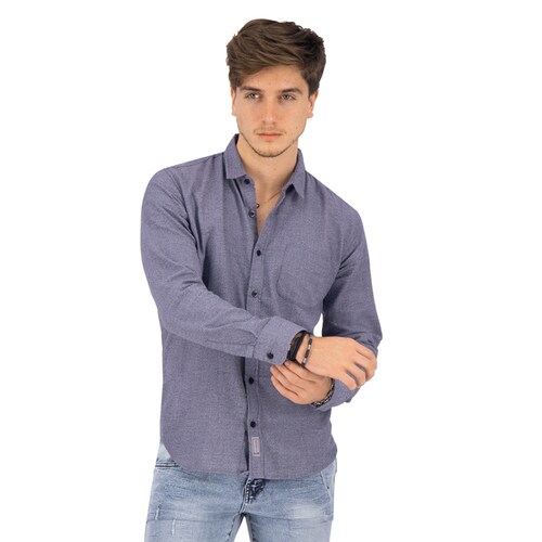 Camisa de Mezclilla Regular Fit Holstone Hombre - Saturno Blue