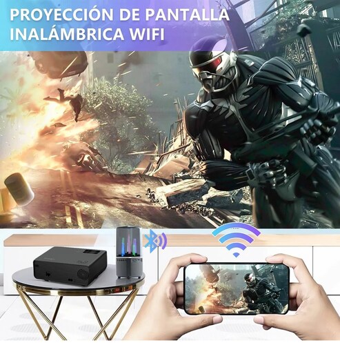 Proyector Led Wifi Full Hdmi 5500 Lumenes 1080p Negro