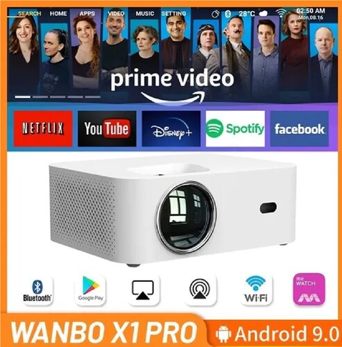 Proyector Android 9.0 Wifi 1080p Blanco