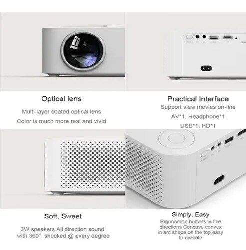Proyector Android 9.0 Wifi 1080p Blanco