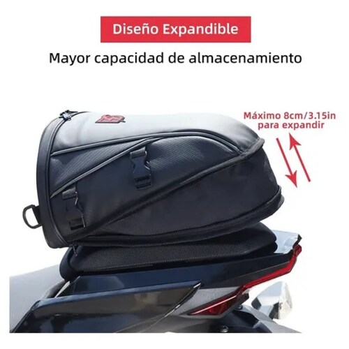 Bolsa Trasera De Motor Expandible Con Funda Impermeable
