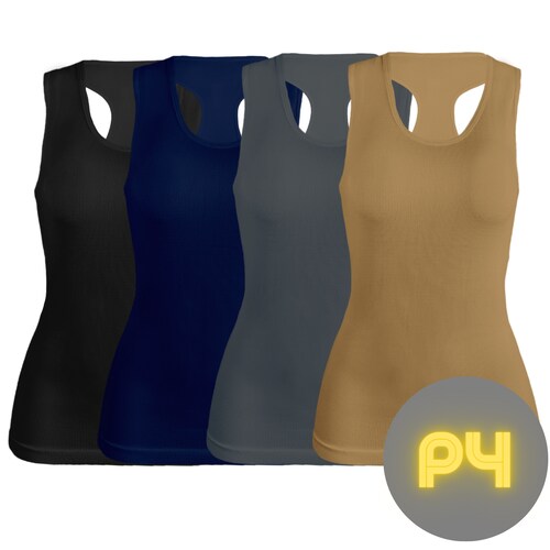 Pack 4 Playeras Olímpicas Microfibra Blusa Fresca Básicos de Mujer BL-1007