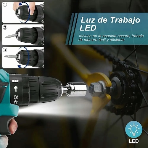 Taladro Electrico Inalambrico, Taladro Atornillador 3en1