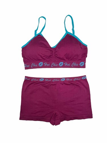 Coordinado Deportivo Set Top Con Esponja y Boxer Tatys Fashion Pack 6 sets Con 6 Diferentes Colores