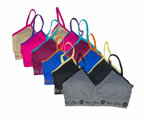 Pack de 6 Brasier Top Deportivo Licra Dama Con Esponja Tatys Fashion Pack Incluye 6 Diferentes Colores