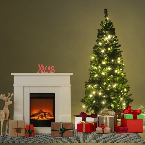 Arbol Navidad Verde 190 Cm Frondoso 736 Ramas Luces Led