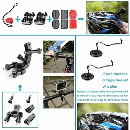 Kit De Accesorios Cámara De Acción 50 En 1 Para Gopro Héroe.