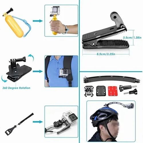Kit De Accesorios Cámara De Acción 50 En 1 Para Gopro Héroe.