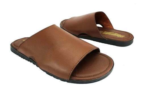 Sandalias Lisas  AH GUSTO De Meter Con Abertura Lateral Para Hombre En Café