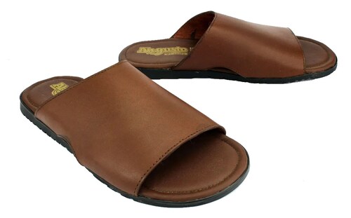 Sandalias Lisas  AH GUSTO De Meter Con Abertura Lateral Para Hombre En Café