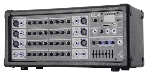 Consola BACKSTAGE ampplificada usb 8L4 8canales 400watts.