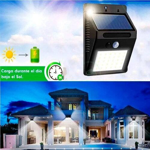 Lampara Led Solar Reflector Exterior Sensor Luz jardin