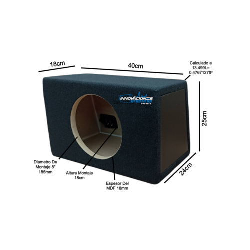Cajon Para Un Woofer De 8 Pulgadas Sellado