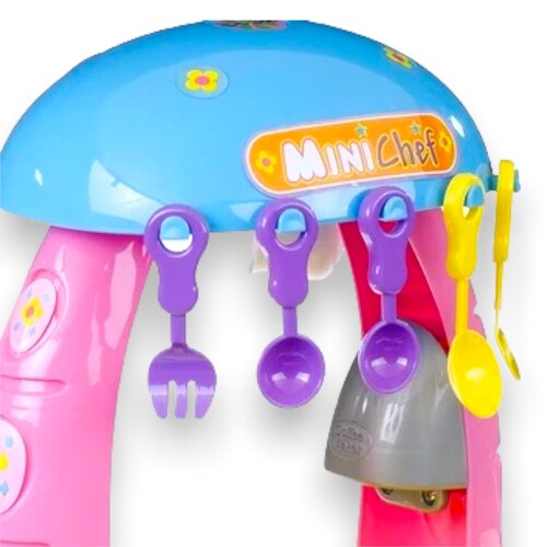 Cocina De Juguete Mini Chef Para Niños Mytoy Con Accesorios 5532 Rosa.