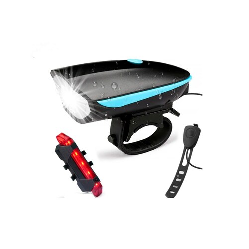 Luz Bicicleta Recargable Delantera Y Traser Y Claxon.