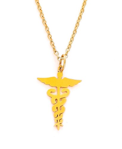 Collar Medicina en Chapa de Oro 18 Kilates Calidad Premium