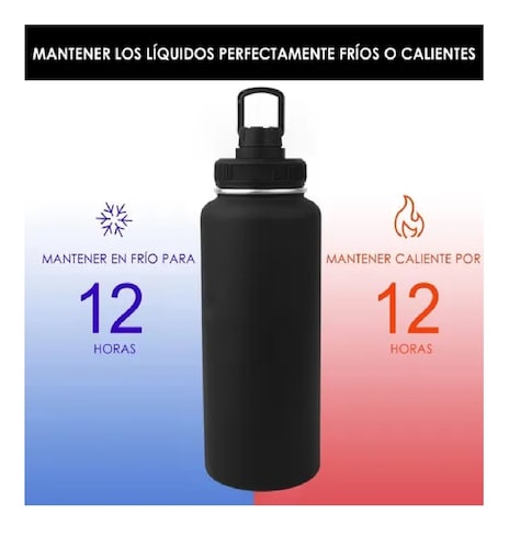 Termo Frío/caliente De Acero Inoxidable De 1.2 L Negro