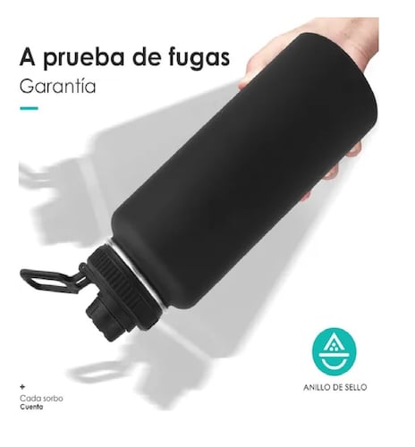 Termo Frío/caliente De Acero Inoxidable De 1.2 L Negro