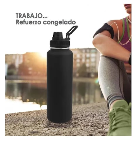 Termo Frío/caliente De Acero Inoxidable De 1.2 L Negro