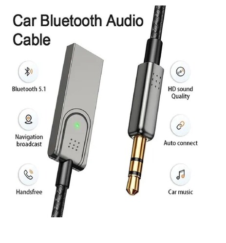 Receptor Usb Bluetooth 5.1 Para El Coche Con Toma Aux De 3,5