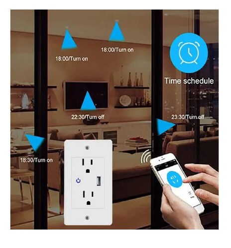 Enchufe Inteligente Usb Wifi Compatible Con Alexa
