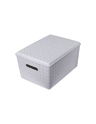 Caja organizadora plástica con tapa chica gris Tutti