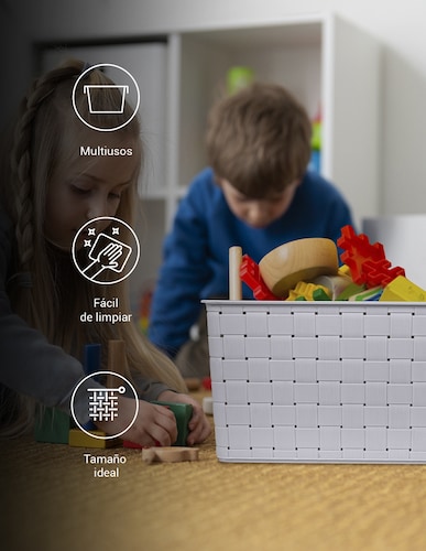 Caja organizadora plástica con tapa chica gris Tutti