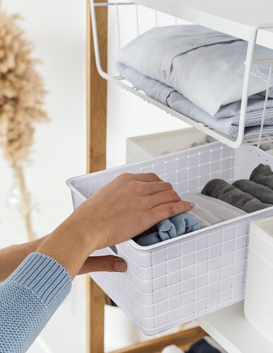 Caja organizadora plástica con tapa chica gris Tutti