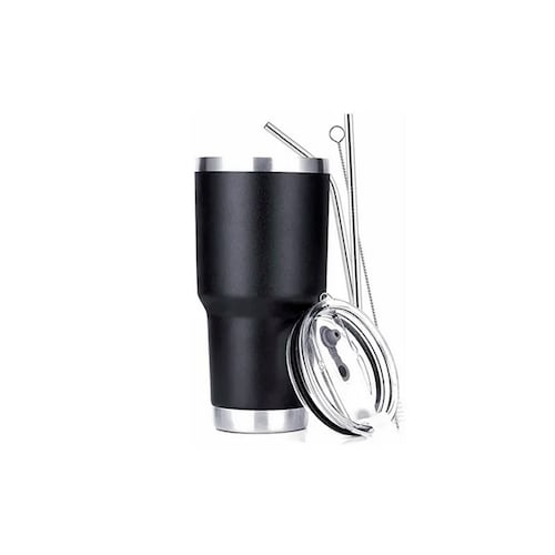 Vaso Térmico De 30oz Acero Inoxidable Con Popote Y Cepillo 