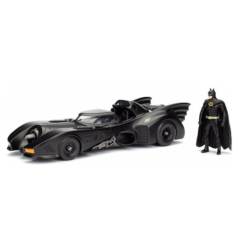 Batimovil 1989 Tim Burton Con Figura de Batman Jada Toys Escala 1:24 Dc Comics