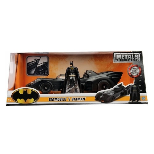 Batimovil 1989 Tim Burton Con Figura de Batman Jada Toys Escala 1:24 Dc Comics