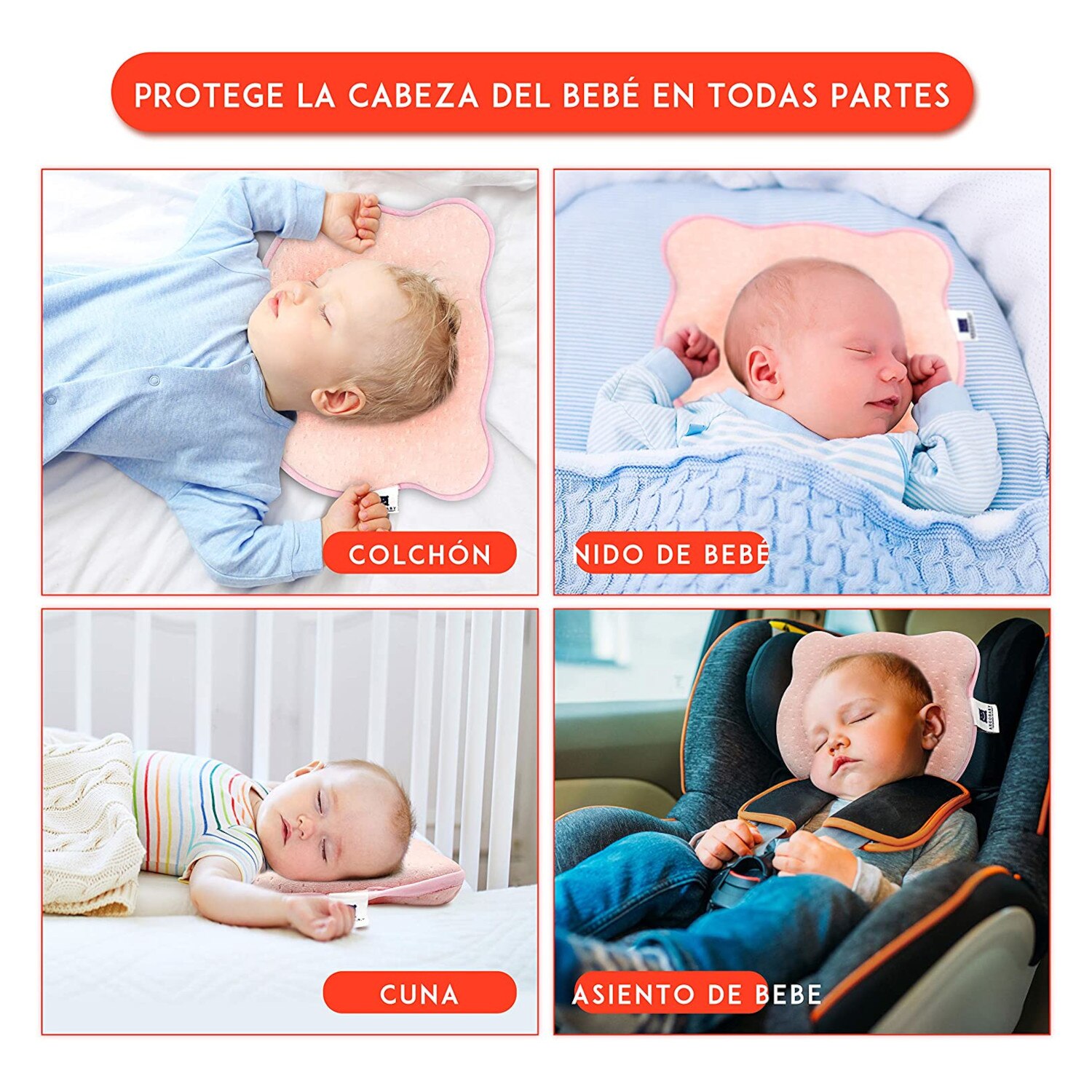 Almohada para bebe anti cabeza online plana