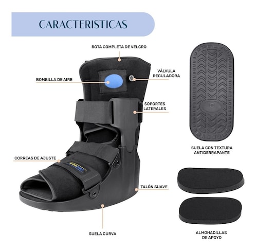 Bota Ferula Baja Neumatica Walker Inmovilizador De Tobillo MED