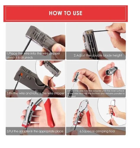 Pinza Pelacables Rg6/ Rg59 Para Cable Coaxial Con Conector