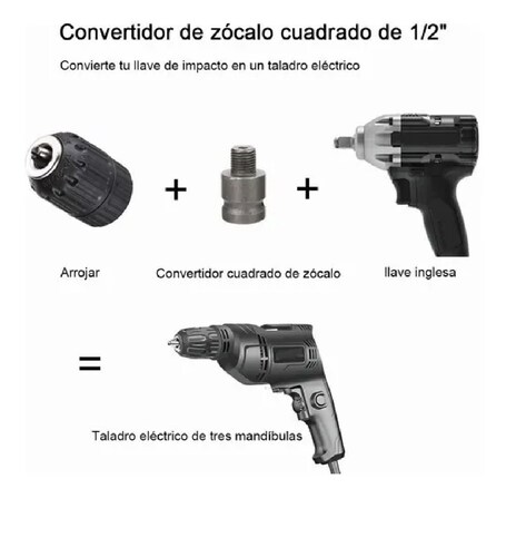  Adaptador Sds Plus Destornillador Impact Broquero Chuck 1/2 