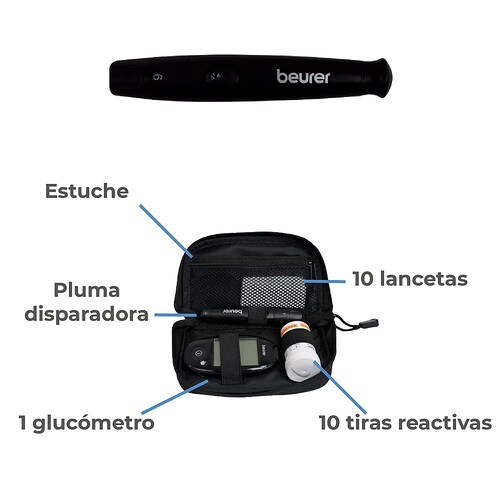 Glucómetro Medidor De Nivel Azucar en Sangre - Glucemia P/ Diabetes GL44 Beurer.