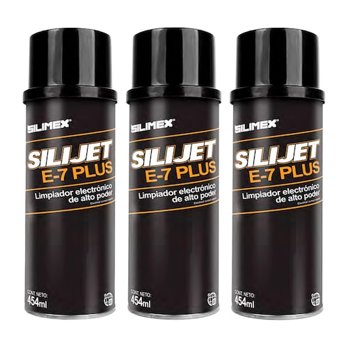 3 Pack - Limpiador electrónico, Silimex Silijet E-7 plus, de alto poder, 454 ML