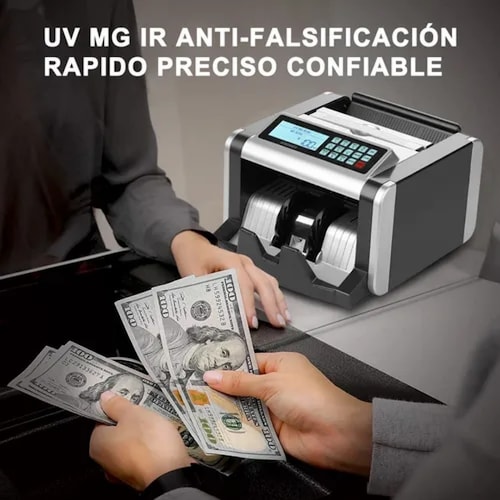 Contador Dinero UV MG IR Detector Billetes Falsos Maquina Contadora De  Efectivo