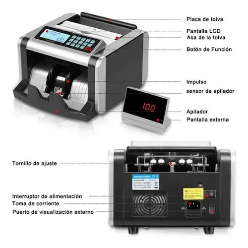 Contador De Billetes Uv/mg/ir/dd Detectar Dewinner