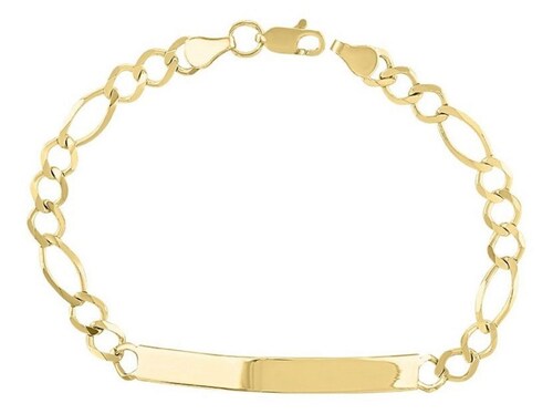 Esclava Caballero Troquelado De 21 Cm Oro 10 K 