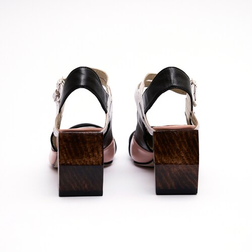 Zapatos Mujer Tacon Madera Jey Velez Piel Claudia